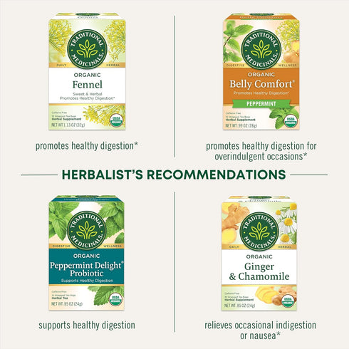 Traditional Medicinals Organic Gas Relief Tea, Chamomile Mint, 16 Tea Bags