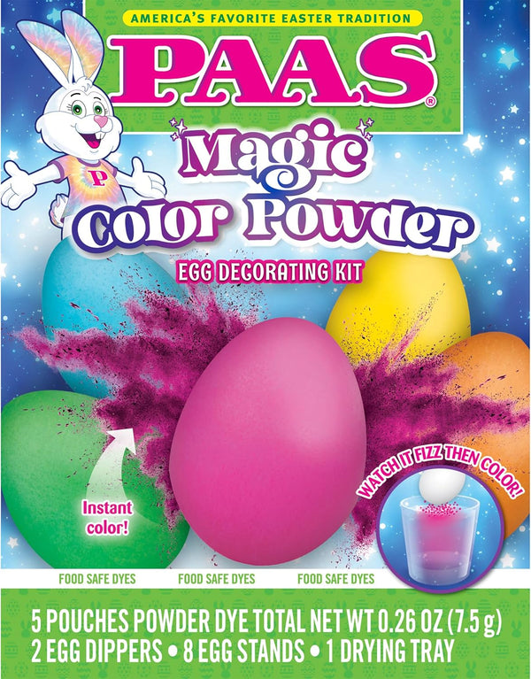 PAAS Magic Color Powder Easter Egg Decorating Kit Instant Color Egg Dye