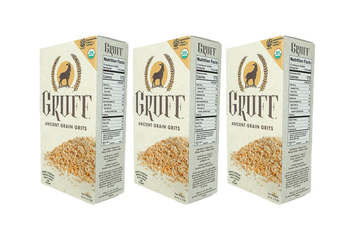 Gruff Ancient Grain Grits 3 pack Ancient Grain Grits 24 oz box, Cracked Farro Grits, USDA