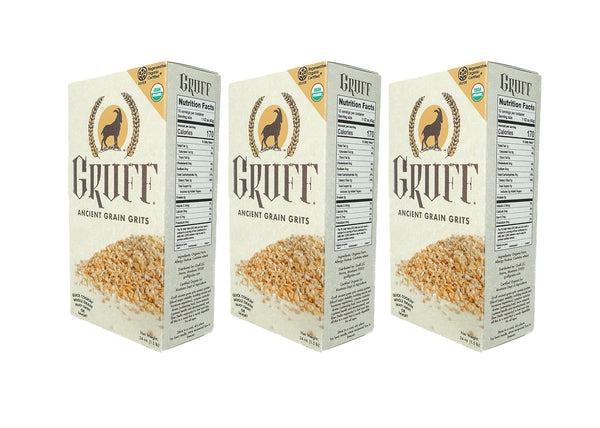 Gruff Ancient Grain Grits 3 pack Ancient Grain Grits 24 oz box, Cracked Farro Grits, USDA