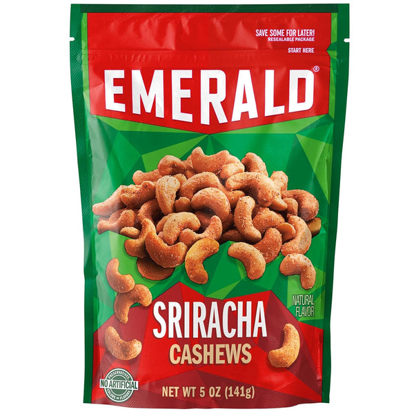 Emerald Nuts, Sriracha Cashews, 5 Oz (Pack of 4)