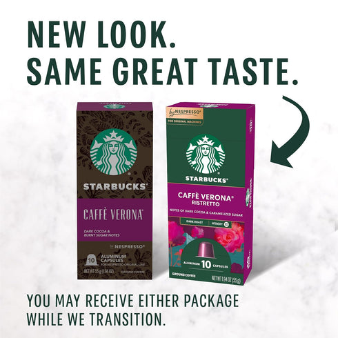 50-count Starbucks by Nespresso Original Line, Caff Verona, Dark Roast Coffee, Espresso Pods