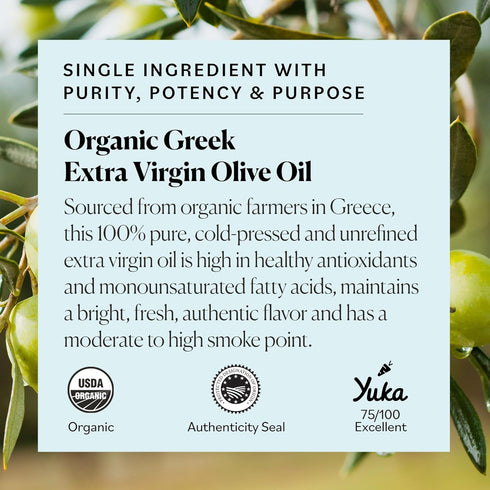 16.9 oz 100% Sky Organics - Organic Extra Virgin Olive Oil, fl - Cold Pressed & Unfiltered - Bright, Fresh, Authentic