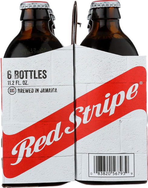 elporto surf shop 6 11.2 Oz 4.7% Red Stripe Amber Lager, Pk, Fl Glass, Abv