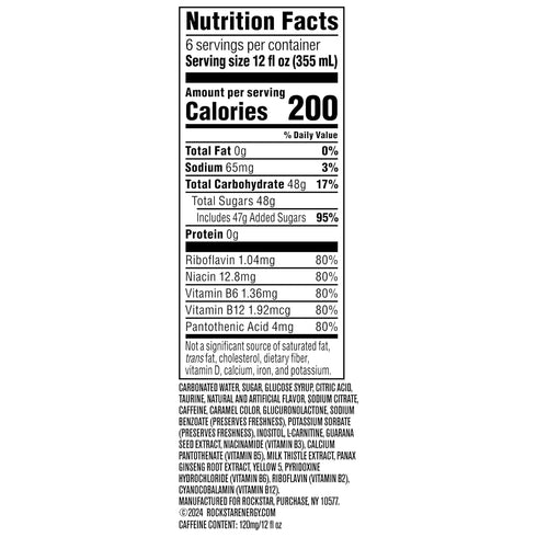 12 oz (6 Pack) Rockstar Energy Drink, Original, fl Cans