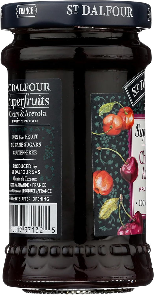 6 oz 100% St. Dalfour Superfruits Cherry & Acerola Fruit Spread - - from Fruit, Gluten-Free, No Artificial Ingredients