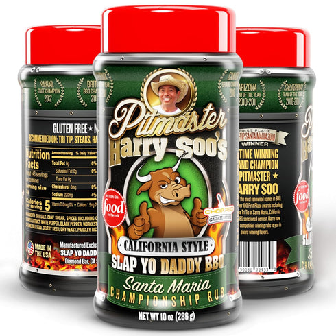 Slap Yo Daddy BBQ Rub Seasoning, California Style, Championship BBQ Rubs for Beef, Pork, Steak, Hamburger, Sausage