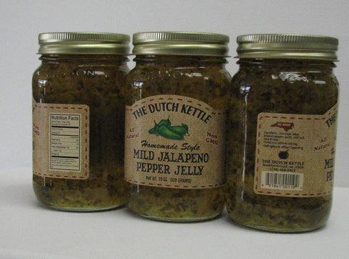 The Dutch Kettle 2- 19 0z Mild Jalapeno Jelly jars