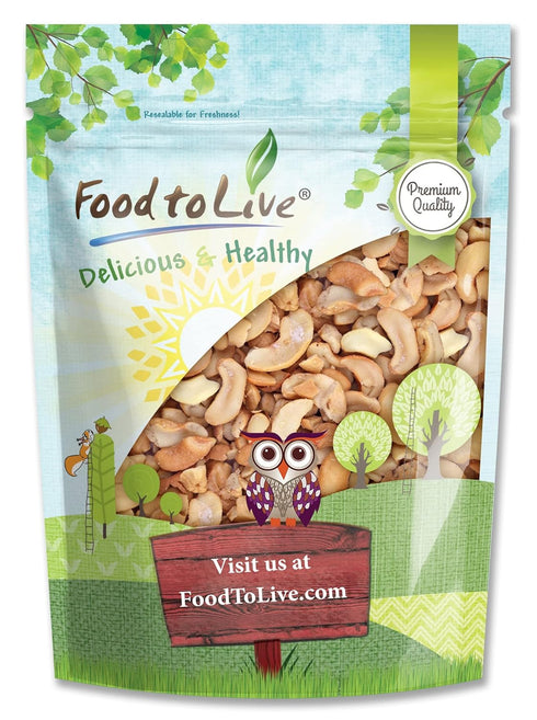Food to Live - Dry Roasted Cashew Pieces with Himalayan Salt, 4
