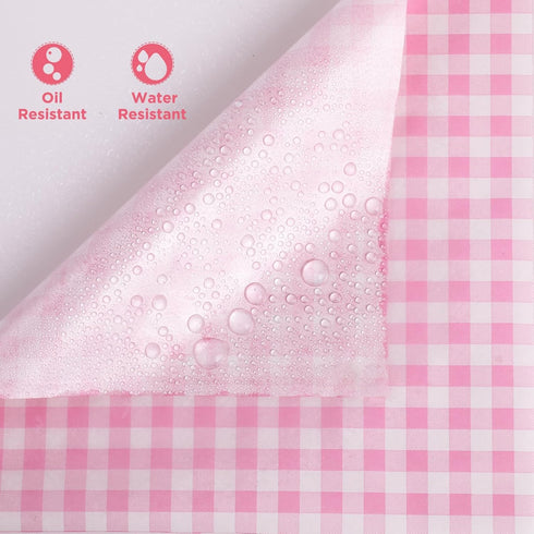GeeRic 7.87 11.8 Inch 100 Mother's Day Waxed Deli Paper Sheets for Food Wrapping, * Pcs Food Basket Liners
