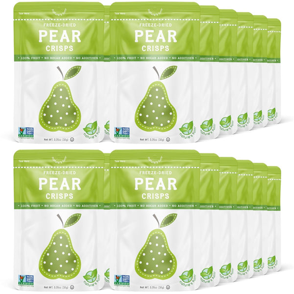 Nature's Turn Freeze-Dried Fruit Crisps Pear, 24 Bags (0.35oz Each) Healthy, Gluten-Free,