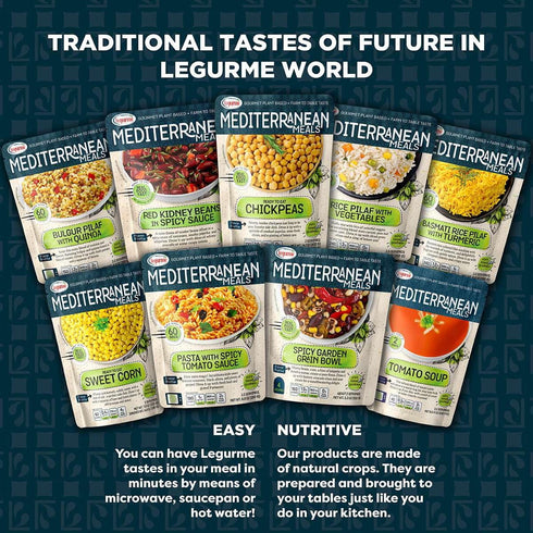 14.1 Oz (Pack 1) Mediterranean, Ready to Eat Chickpeas, Gluten Free, Plant Based, Vegan, No Preservatives, No