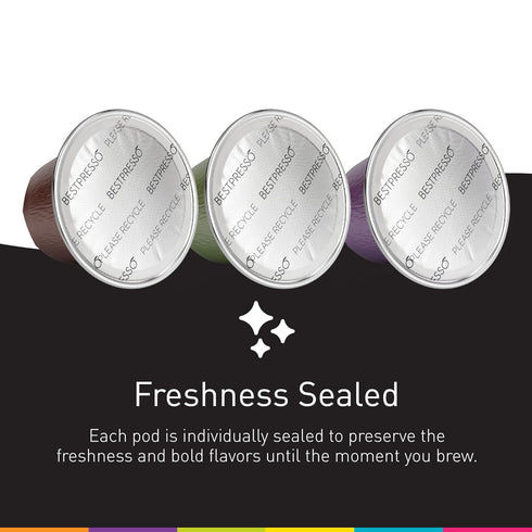 120 Pack Bestpresso Coffee for Nespresso Original Machine pods Certified Genuine Espresso Variety Pods Compatible