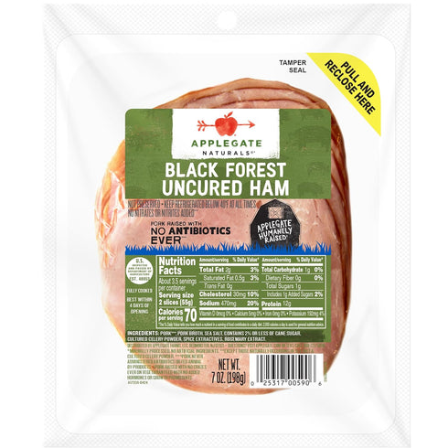Applegate , Natural Uncured Black Forest Ham, 7oz