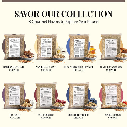 2 lb, Laura's Gourmet Granola Dark Chocolate Crunch, Gluten-Free Oats, Vegan, Dairy & Soy Free Snack, Organic Agave