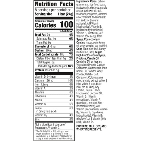 8 (Pack 6) Cinnamon Toast Crunch Breakfast Cereal Treat Bars, Snack Bars, ct