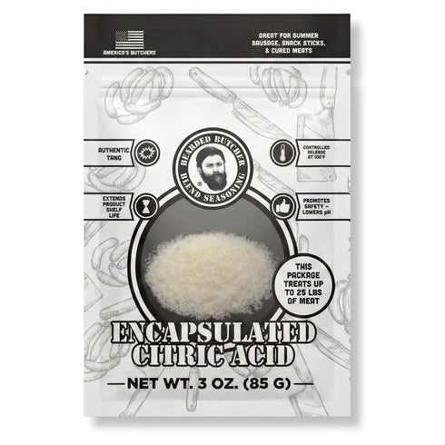 Bearded Butchers Encapsulated Citric Acid 60%, Non-GMO, 3 oz - Sausage Tang