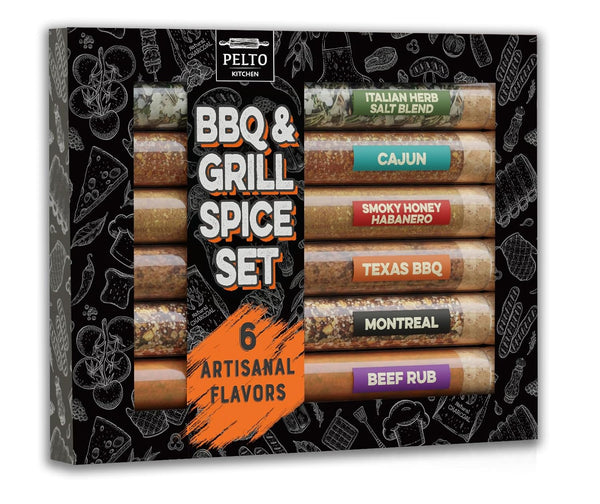 BBQ & Grill Spice Set - 6 Spice Blend Flavors in Tubes