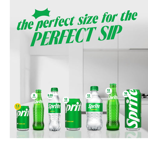 7.5 oz, 10 Pack,Cans Sprite Lemon Lime Soda Soft Drinks, fl