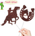 24 Pcs Cowgirl Party Cupcake Toppers, Pink Western Decorations for Kids Birthday Party, Baby Shower Supplies