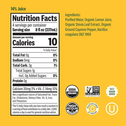 32 Oz Suja, Organic Lemon Love Juice, Fl