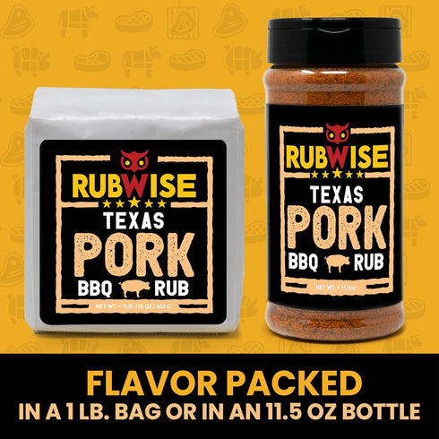 RubWise Texas Style BBQ Pork Rub (1lb) | Meat BBQ Rubs and Spices for Smoking and Grilling
