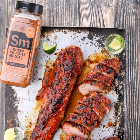 21.8 oz Spiceology & Derek Wolf - Smoked Chipotle Mezcal BBQ Rub - Spirit-Infused Barbeque Rubs, Spices and Seasonings