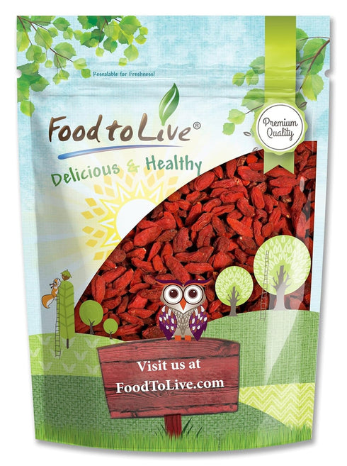 Food to Live Goji Berries, 12 Ounces Sun-Dried, Large and Juicy, Unsweetened,