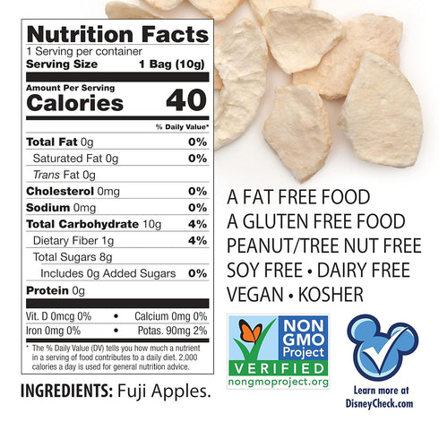 0.35 Oz (Pack 12), 100% Brothers All Natural Disney Freeze Dried Fruit Crisps, Fuji Apple, of Made with Fruit, Gluten