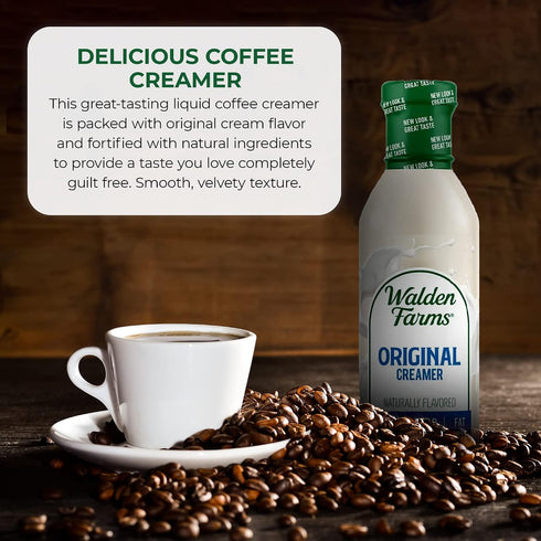 2-Pack, 12 oz Walden Farms Original Coffee Creamer Zero Calorie, Fat-Free, Sugar-Free, Low Carb, Keto-Friendly