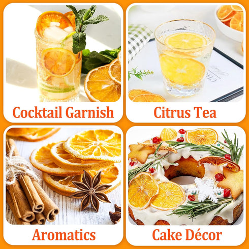 4.23oz Dried Orange Slices, Dehydrated Orange Slices for Cocktail Garnish and Mixology, No Sugar Added Natural Dried