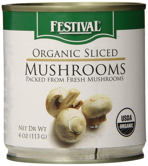 Festival instecho Organic Sliced Mushrooms, 4 Ounce (Pack of 12), Pink