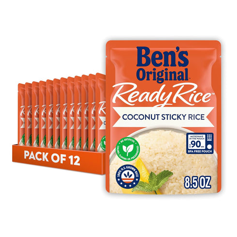 BEN'S ORIGINAL Ready Rice Coconut Sticky Rice, Easy Dinner Side, 8.5 oz