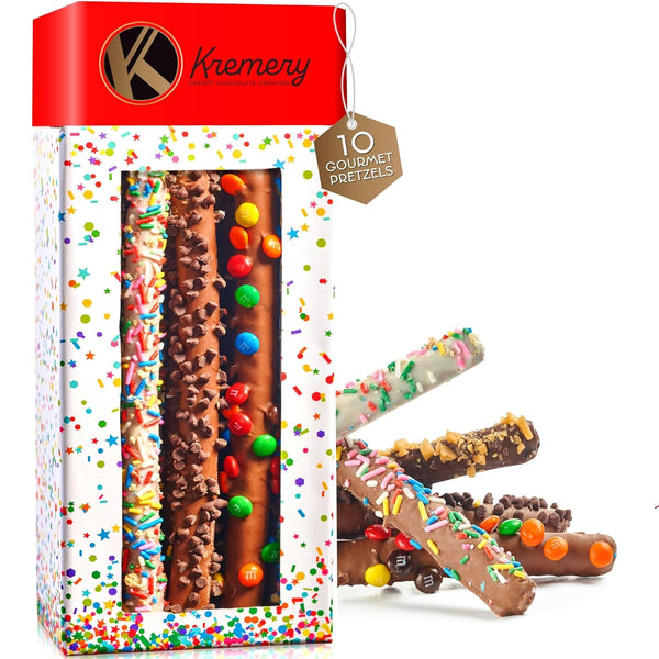 KREMERY Creamy Chocolate Cravings - Mothers Day Treats, Chocolate Covered Pretzel Rods