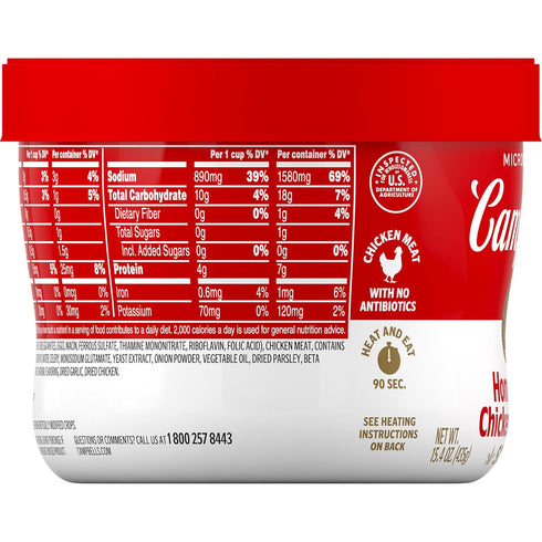 15.4 oz. Campbell's Homestyle Chicken Noodle Soup Microwavable Bowl
