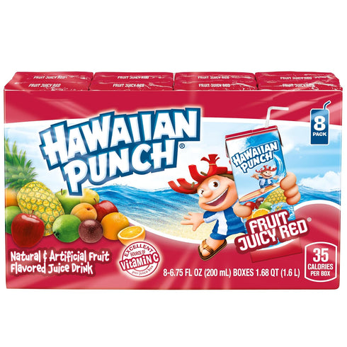 6.75 oz 32 Count (4 Packs 8), Hawaiian Punch Fruit Juicy Red Juice Drink, fl boxes, of Ready-to-drink, On-the-go