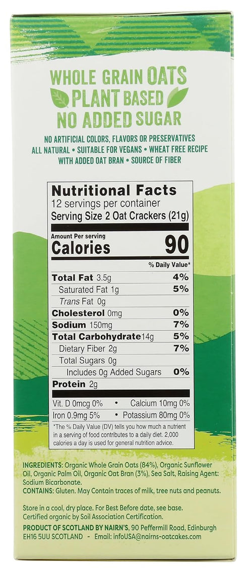 8oz Nairn's Organic Oat Crackers