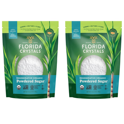 Florida Crystals Organic Regenerative Organic Powdered Sugar, 16 oz (1 lb) (Pack