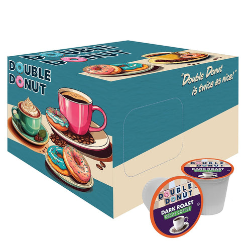 100 Count Double Donut Coffee Decaf Dark Roast Coffee Pods, Extra Bold Blend Coffee, Single Serve Coffee For Keurig K