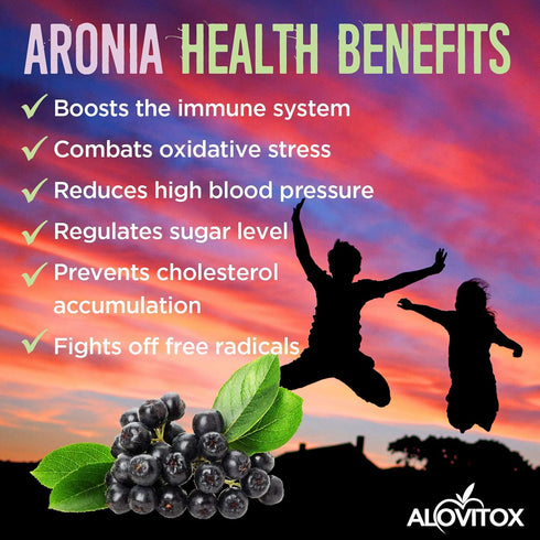 Immune 16 oz Alovitox Aronia Berry Powder | Antioxidant-Dense Juice Superfood with Dietary Fiber, Vitamins, Calcium