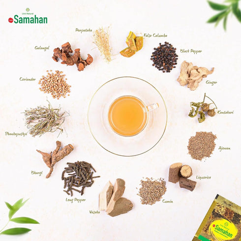 Packets 14 60 Count SAMAHAN Ayurvedic Herbal Tea - Sri Lankan Ceylon Blend with Natural Herbs Including Ginger, Black