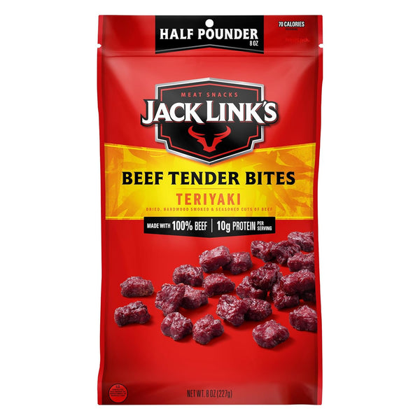 Jack Link's Beef Tender Bites, Teriyaki, Half Pounder Bag - Flavorful Meat
