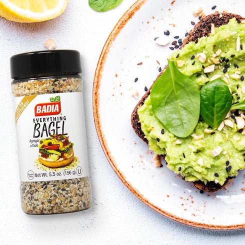 5.5 oz Badia Everything Bagel Seasoning Blend, - Sesame Seed, Poppy Seed, Garlic, Onion and Salt