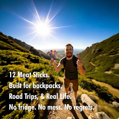 12-Pack Pack Jerky.com Meat Stick Variety - Includes Bonus Pepper Jack Turkey Sticks - Bold Meat & Snack Sticks Sampler