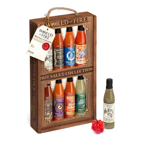 World of Fire Hot Sauce Variety Pack - 8 Hot Sauce Bottles
