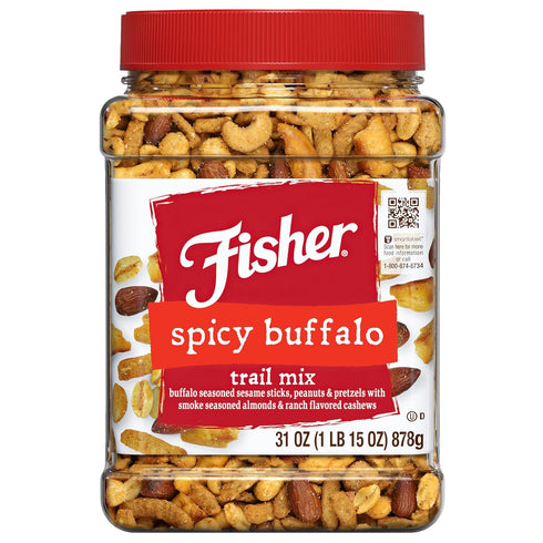 Fisher Spicy Buffalo Bulk Trail Mix, 31 oz Jar; Buffalo Seasoned Sesame