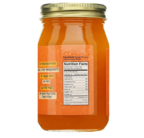 2 20 Green Jay Gourmet Mango Jam - All-Natural Fruit Jam with Mango & Lemon Juice - Vegan, Gluten-free Jam - Contains