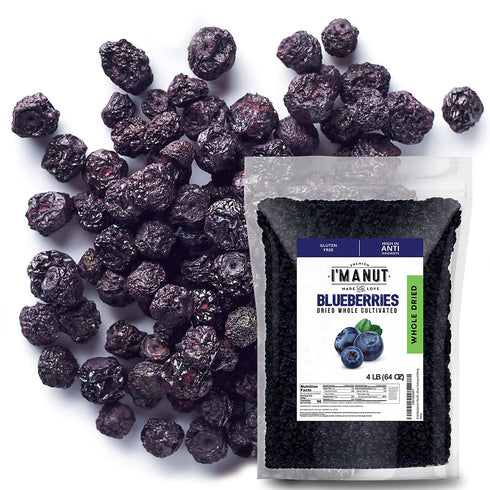 Dried Blueberries 4 lb (64 oz) Gluten-Free & Peanut-Free, Slightly Sweetened Great
