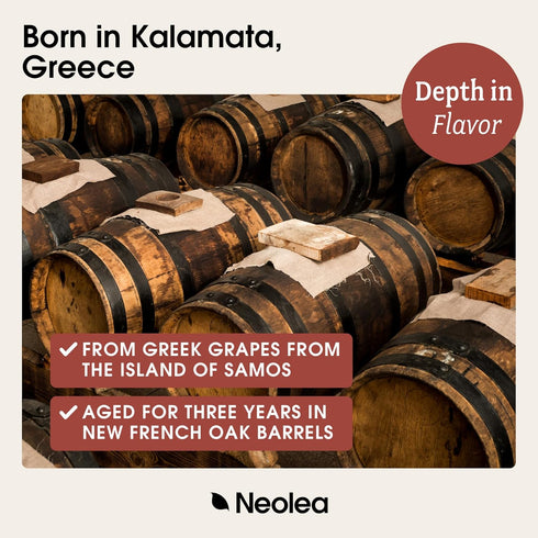 70% 8.45 oz 250 ml Neolea Dark Balsamic Vinegar from Greece - Made from Grape Must & Red Wine Vinegar Aged in French