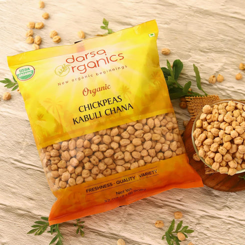 2 lb 2 lb Darsa Organics Red Lentils & Garbanzo Beans Bundle, USDA Organic, Non-GMO, Chemical-Free, Ideal for Vegan